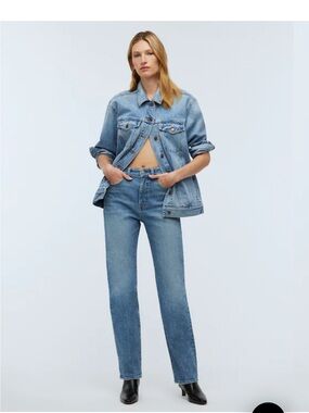Madewell The Tall '90s Straight Jean in Rondell Wash: Crease Edition size 25 T